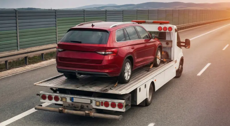 Guincho para carros em São José dos Campos – carro sendo carregado em plataforma